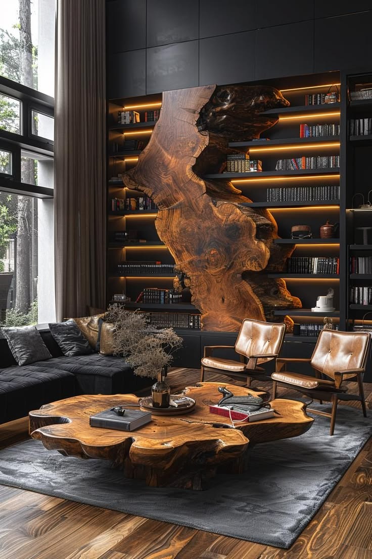 Wood sculptures and statement pieces